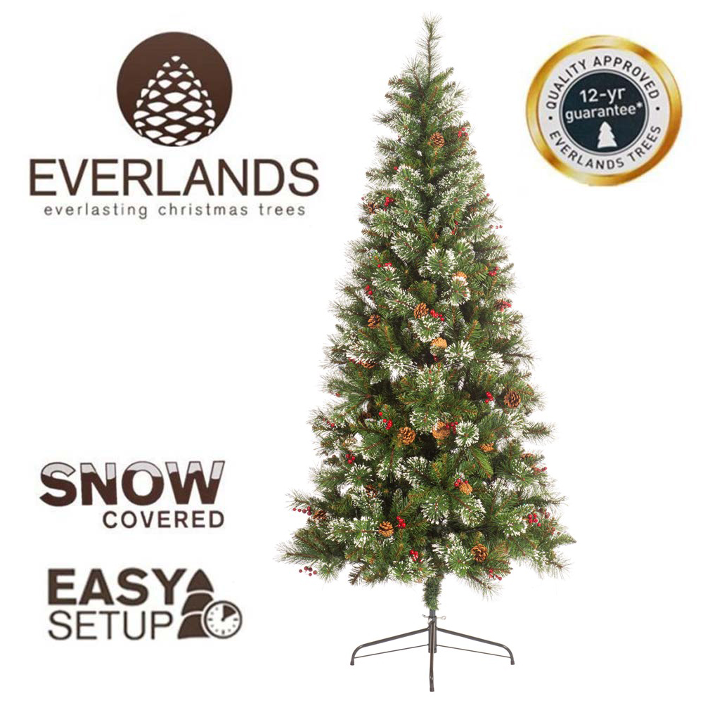 7FT Snowy Ipswich Pine Kaemingk Everlands Christmas Tree | AT16